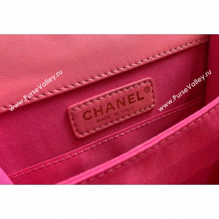 Chanel Boy North/South Small Flap Bag AS0130 Dark Pink 2019 (kana-9062004)