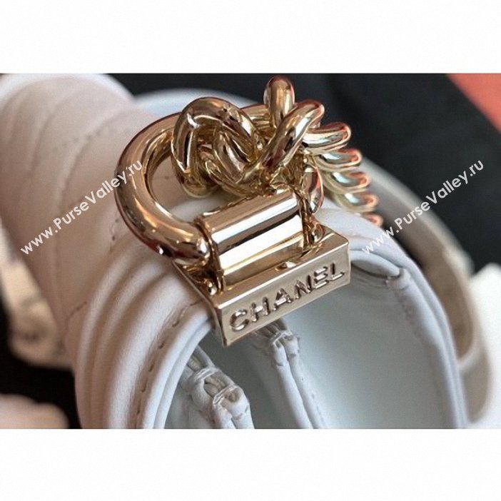 Chanel Boy North/South Small Flap Bag AS0130 Off White 2019 (kana-9062001)