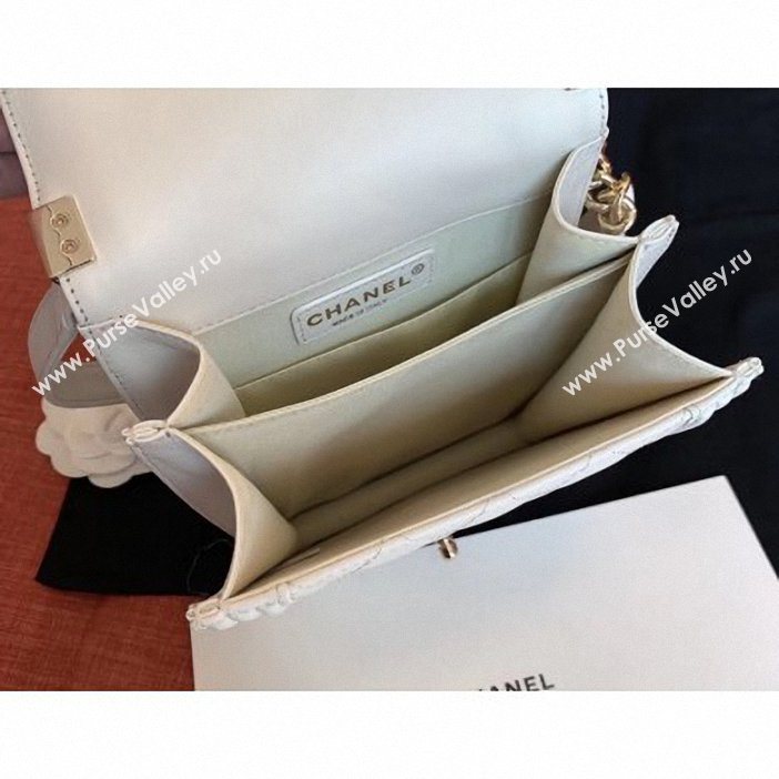 Chanel Boy North/South Small Flap Bag AS0130 Off White 2019 (kana-9062001)