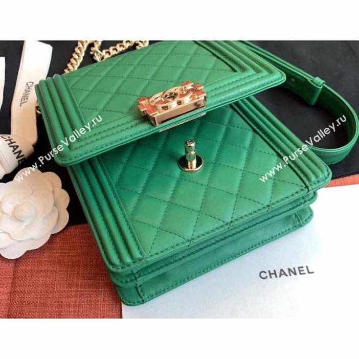 Chanel Boy North/South Small Flap Bag AS0130 Green 2019 (kana-9062002)