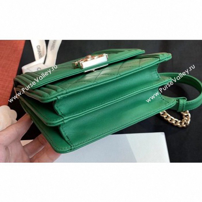 Chanel Boy North/South Small Flap Bag AS0130 Green 2019 (kana-9062002)