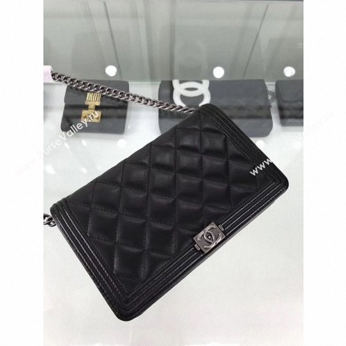 Chanel Lambskin Boy Wallet On Chain WOC Bag A81969 Black/Silver 2019 (hot-9062114)