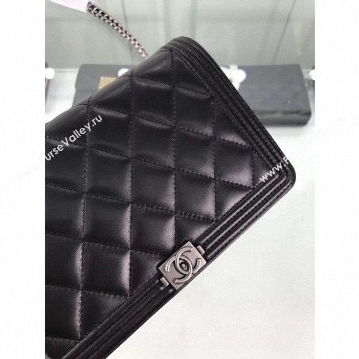 Chanel Lambskin Boy Wallet On Chain WOC Bag A81969 Black/Silver 2019 (hot-9062114)