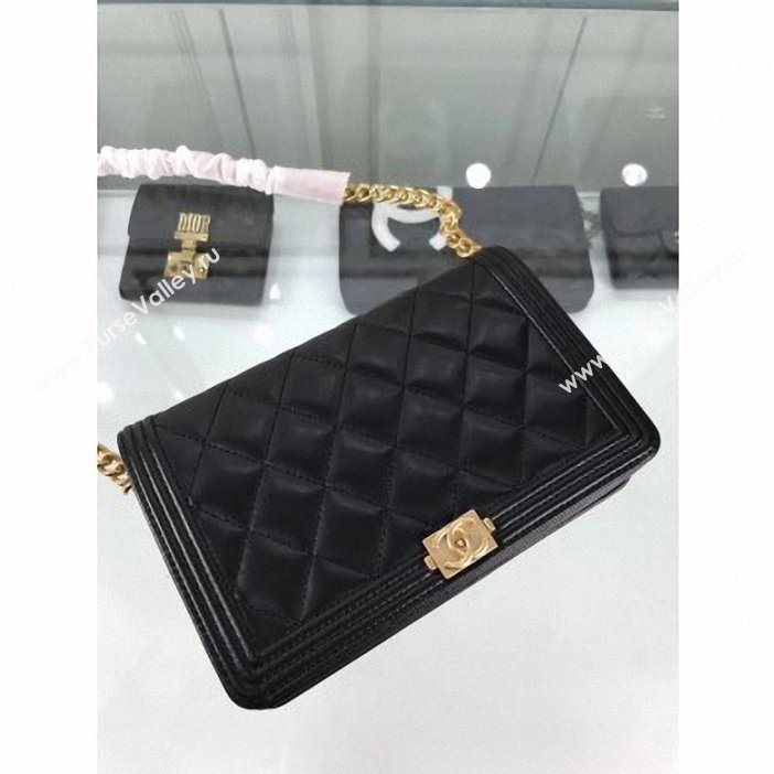 Chanel Lambskin Boy Wallet On Chain WOC Bag A81969 Black/Gold 2019 (hot-9062113)