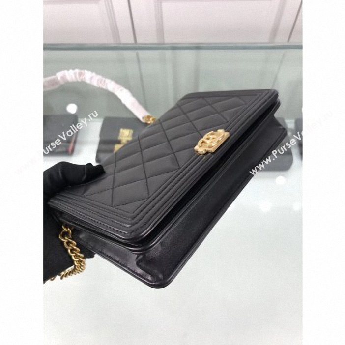 Chanel Lambskin Boy Wallet On Chain WOC Bag A81969 Black/Gold 2019 (hot-9062113)