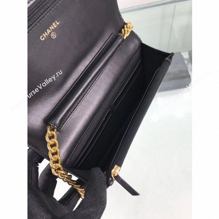 Chanel Lambskin Boy Wallet On Chain WOC Bag A81969 Black/Gold 2019 (hot-9062113)