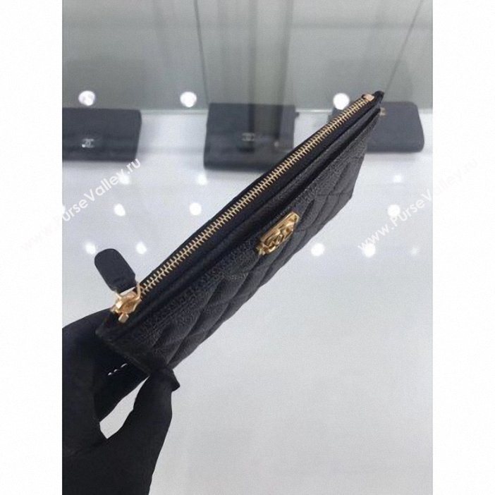 Chanel Grained Leather Boy Pouch Clutch Bag A84478 Black/Gold (hot-9062151)