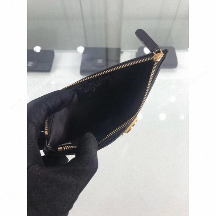 Chanel Grained Leather Boy Pouch Clutch Bag A84478 Black/Gold (hot-9062151)