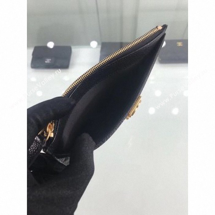 Chanel Grained Leather Boy Pouch Clutch Bag A84478 Black/Gold (hot-9062151)