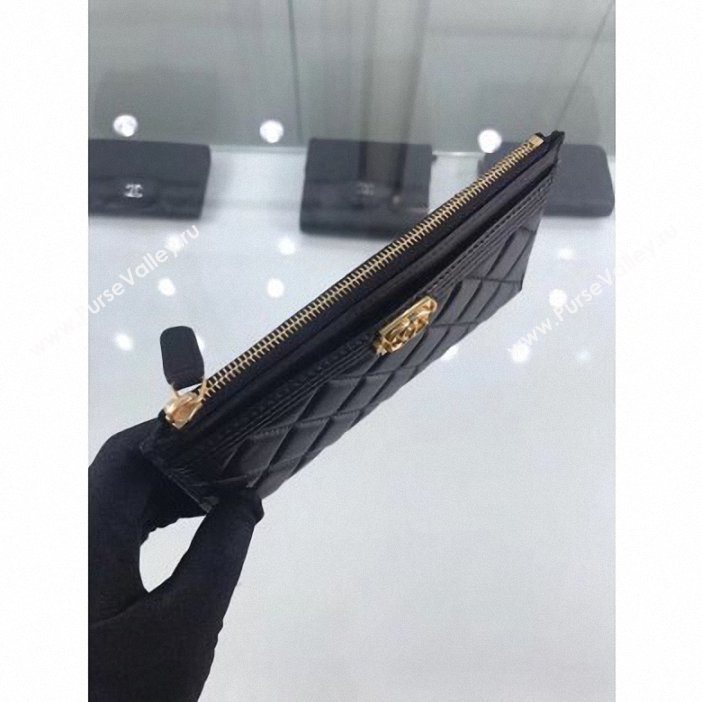Chanel Lambskin Boy Pouch Clutch Bag A84478 Black/Gold (hot-9062149)