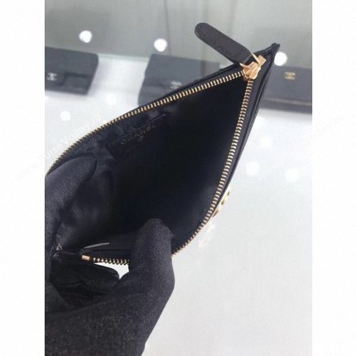 Chanel Lambskin Boy Pouch Clutch Bag A84478 Black/Gold (hot-9062149)