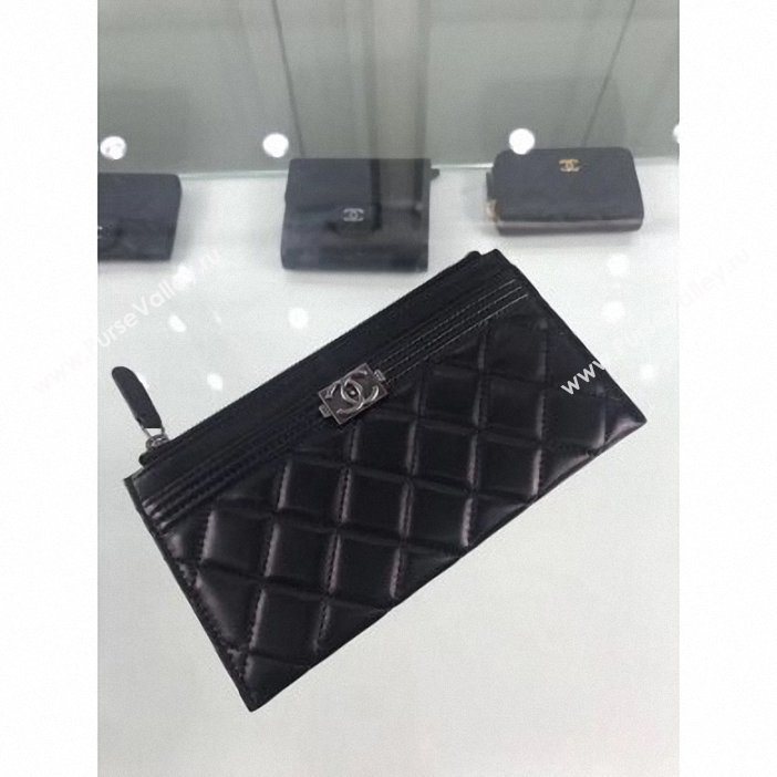 Chanel Lambskin Boy Pouch Clutch Bag A84478 Black/Silver (hot-9062150)