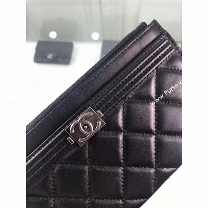 Chanel Lambskin Boy Pouch Clutch Bag A84478 Black/Silver (hot-9062150)