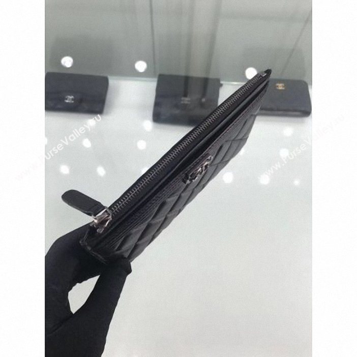 Chanel Lambskin Boy Pouch Clutch Bag A84478 Black/Silver (hot-9062150)