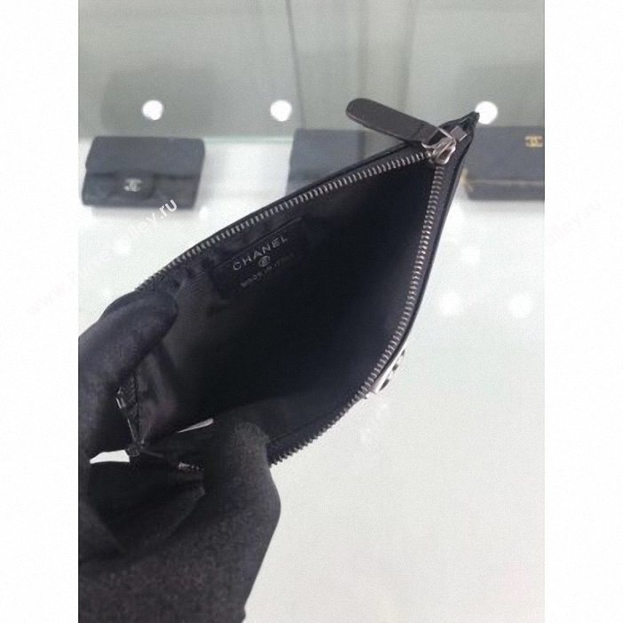 Chanel Lambskin Boy Pouch Clutch Bag A84478 Black/Silver (hot-9062150)