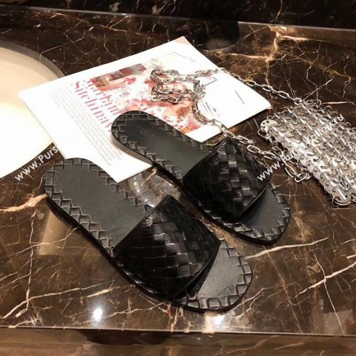 Bottega Veneta Intrecciato Calf Ravello Sandals Black (modeng-9062507)