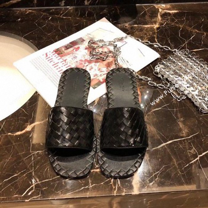 Bottega Veneta Intrecciato Calf Ravello Sandals Black (modeng-9062507)