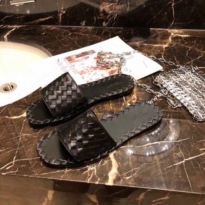 Bottega Veneta Intrecciato Calf Ravello Sandals Black (modeng-9062507)