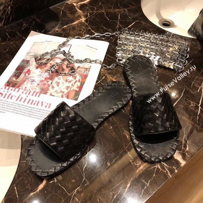 Bottega Veneta Intrecciato Calf Ravello Sandals Black (modeng-9062507)