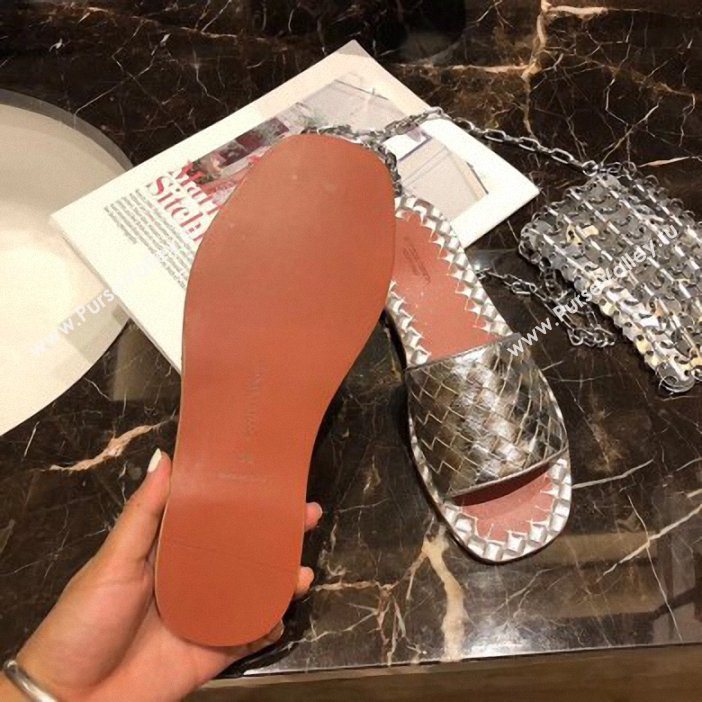 Bottega Veneta Intrecciato Calf Ravello Sandals Silver (modeng-9062513)