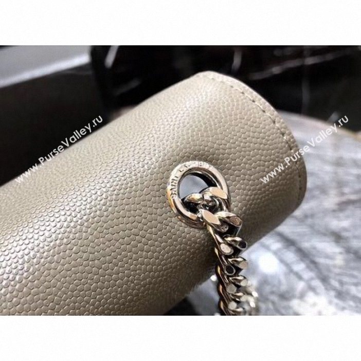 Saint Laurent Grained Leather Kate Chain With Tassel Medium Bag 354119 Etoupe/Silver (yida-9062204)