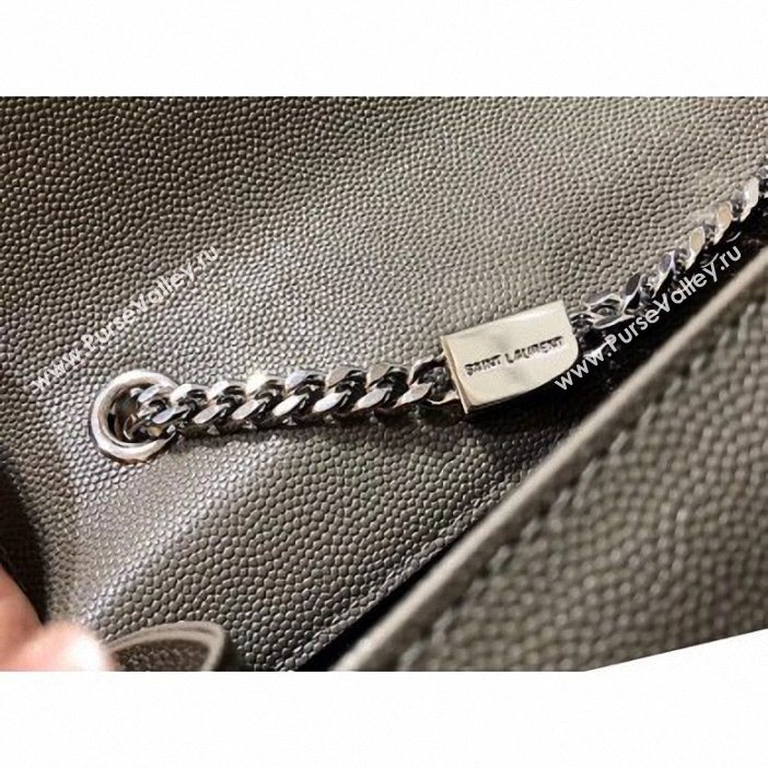 Saint Laurent Grained Leather Kate Chain With Tassel Medium Bag 354119 Etoupe/Silver (yida-9062204)