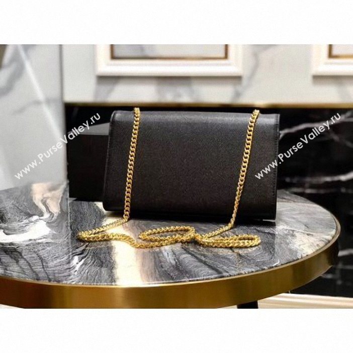 Saint Laurent Grained Leather Kate Chain With Tassel Medium Bag 354119 Black/Gold (yida-9062201)