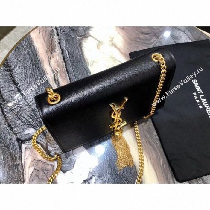 Saint Laurent Grained Leather Kate Chain With Tassel Small Bag 474366 Black/Gold (yida-9062207)