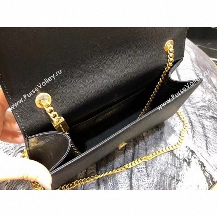 Saint Laurent Grained Leather Kate Chain With Tassel Medium Bag 354119 Black/Gold (yida-9062201)