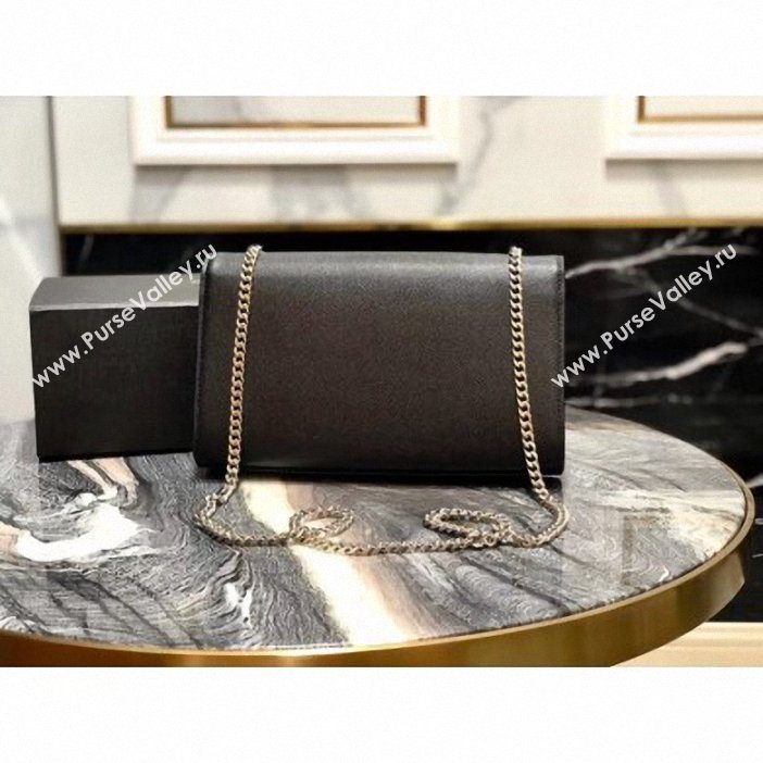 Saint Laurent Grained Leather Kate Chain With Tassel Medium Bag 354119 Black/Silver (yida-9062202)