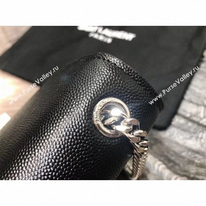 Saint Laurent Grained Leather Kate Chain With Tassel Small Bag 474366 Black/Silver (yida-9062208)