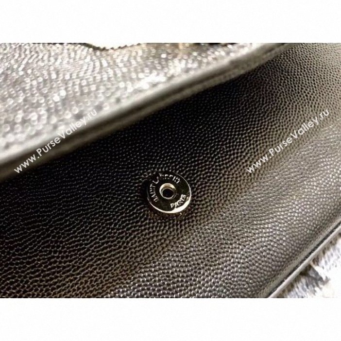 Saint Laurent Grained Leather Kate Chain With Tassel Medium Bag 354119 Black/Silver (yida-9062202)
