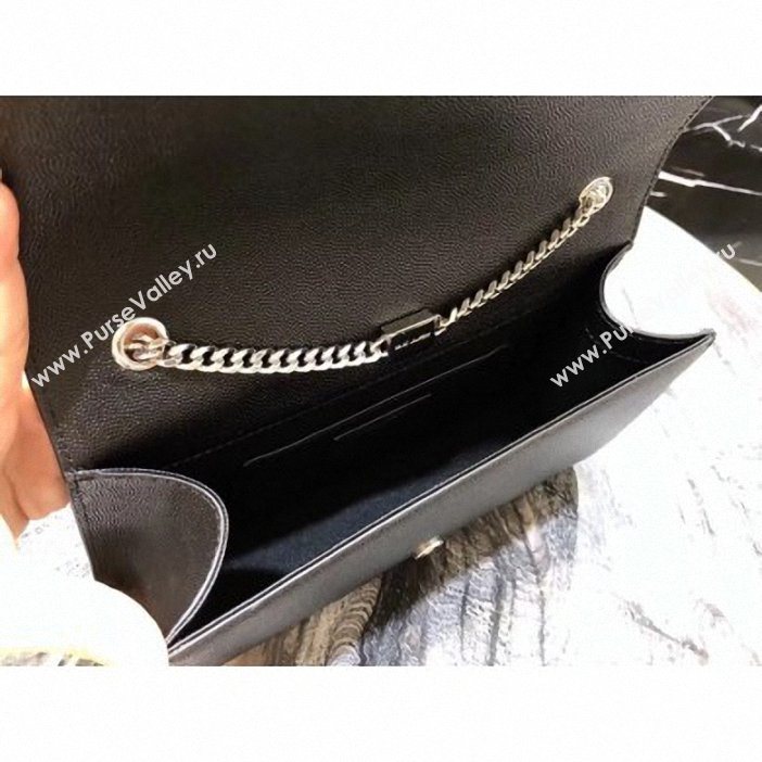 Saint Laurent Grained Leather Kate Chain With Tassel Medium Bag 354119 Black/Silver (yida-9062202)