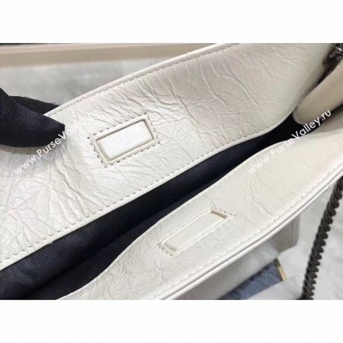 Saint Laurent Crinkled Vintage Leather Niki Medium Shopping Tote Bag 577999 Off White 2019 (yida-9062217)