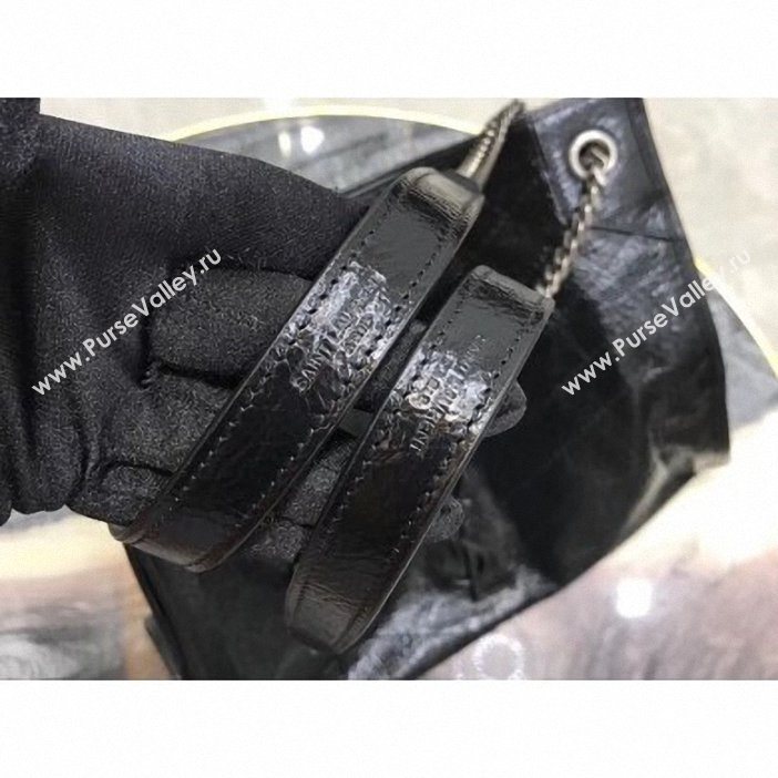 Saint Laurent Crinkled Vintage Leather Niki Medium Shopping Tote Bag 577999 Black 2019 (yida-9062213)