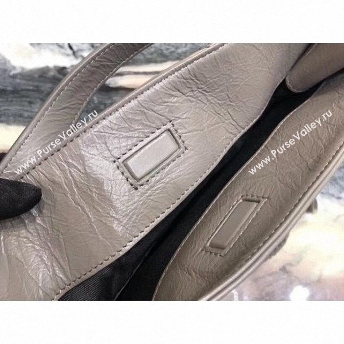 Saint Laurent Crinkled Vintage Leather Niki Medium Shopping Tote Bag 577999 Etoupe 2019 (yida-9062215)