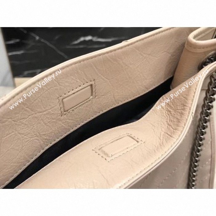 Saint Laurent Crinkled Vintage Leather Niki Medium Shopping Tote Bag 577999 Beige 2019 (yida-9062216)
