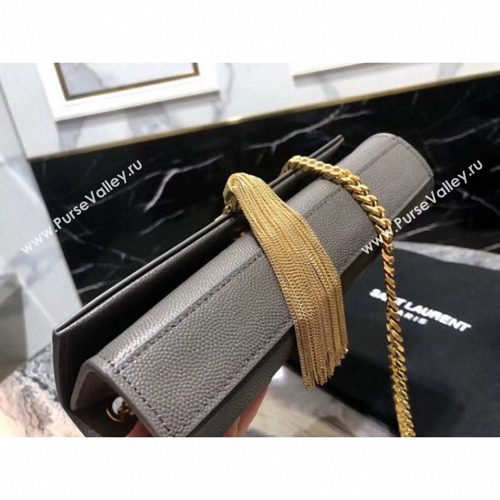 Saint Laurent Grained Leather Kate Chain With Tassel Small Bag 474366 Dark Gray/Gold ( yida-9062209)