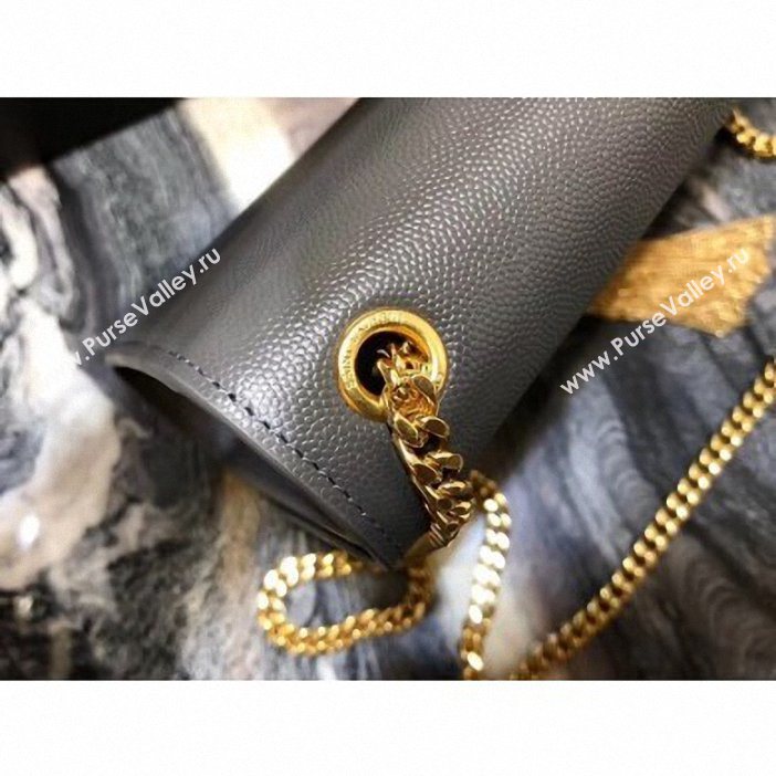 Saint Laurent Grained Leather Kate Chain With Tassel Medium Bag 354119 Dark Gray/Gold (yida-9062203)