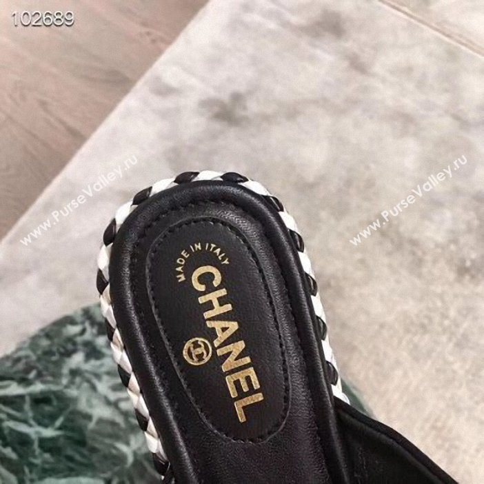Chanel CC Logo Crossover Mules G35019 Black 2019 (hongxi-9062704)