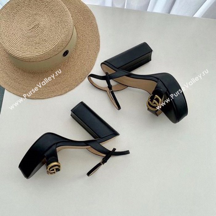 Gucci Heel 10cm Platform Sandals with Double G 573021 Original Quality Black 2019 (SS-9062608)