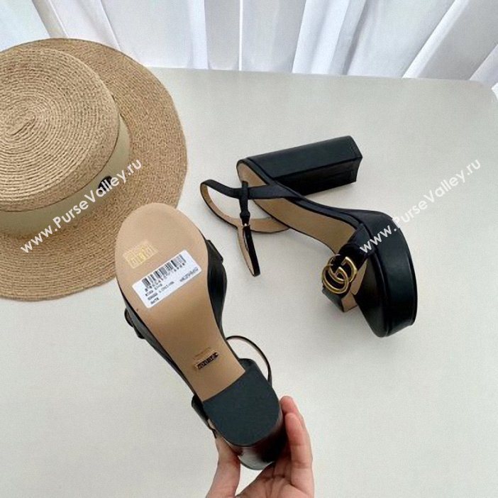 Gucci Heel 10cm Platform Sandals with Double G 573021 Original Quality Black 2019 (SS-9062608)