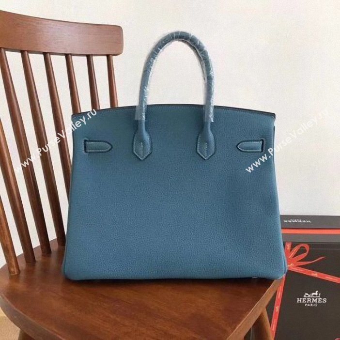 Hermes Birkin 35 Bag in Print Leather Blue (AIYUAN-9062814)