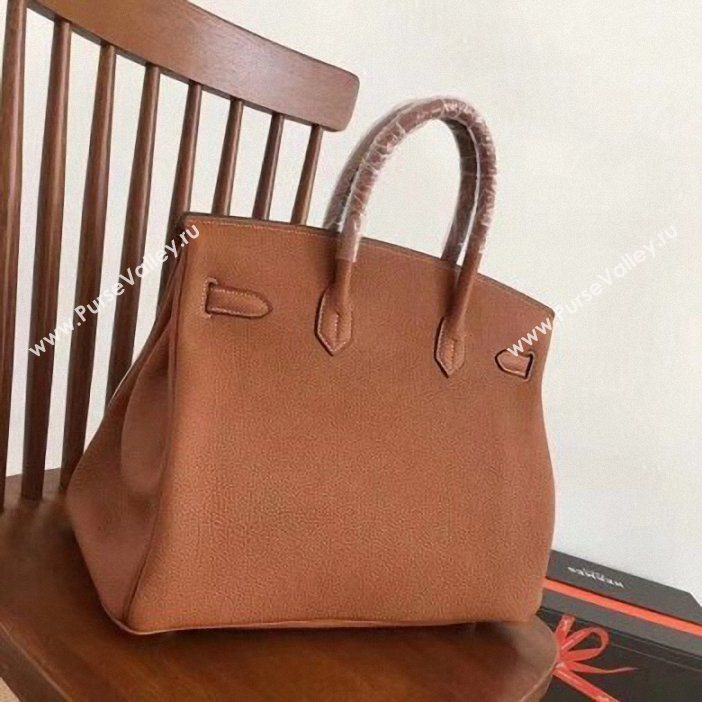 Hermes Birkin 35 Bag in Print Leather Brown/Blue (AIYUAN-9062813)