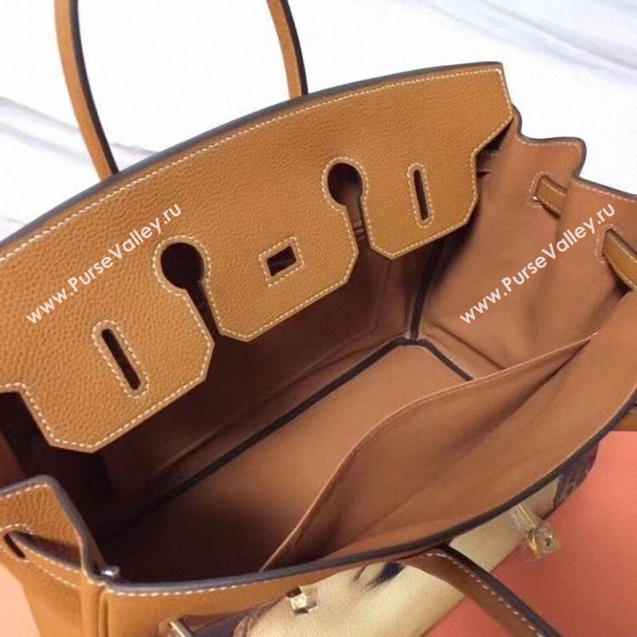 Hermes Birkin 35 Bag in Print Leather Brown (AIYUAN-9062812)