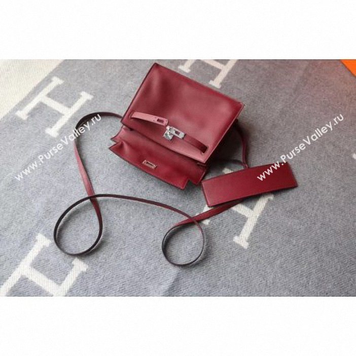 Hermes Kelly Danse Bag in Swift Leather Dark Red (AYAN-9062804)