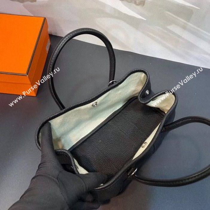 Hermes Mini Garden Party Bag in original togo leather Black (yvette-9062801)