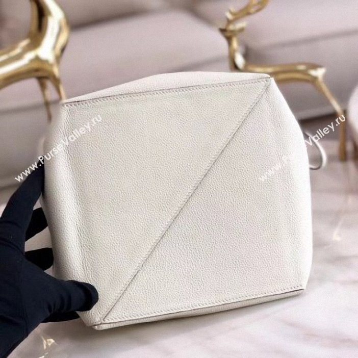 Hermes Licol 17 Bucket Bag In Evercolor Calfskin Bicolor Leather White 2019 (AIYUAN-9062804)