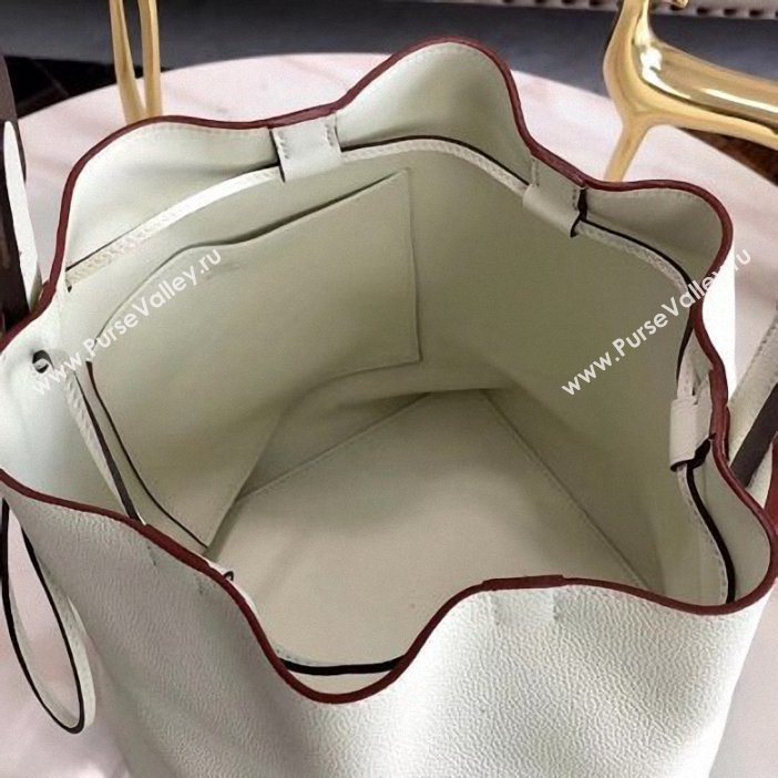 Hermes Licol 17 Bucket Bag In Evercolor Calfskin Bicolor Leather White 2019 (AIYUAN-9062804)