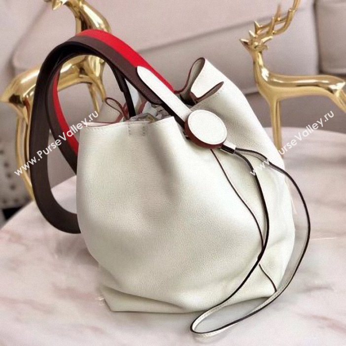 Hermes Licol 17 Bucket Bag In Evercolor Calfskin Bicolor Leather White 2019 (AIYUAN-9062804)